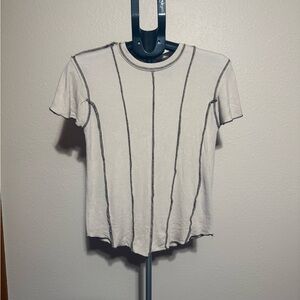 POL Cream Tee with Black Stitching